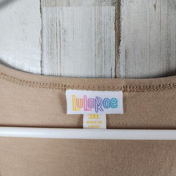 LuLaRoe Grin & Bear It Graphic Tank Top Tan 3XL - Picture 3 of 10